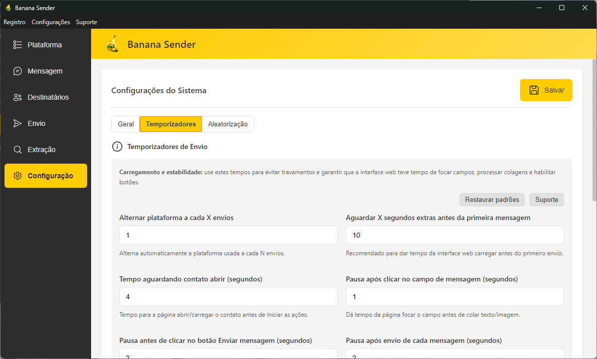 Tela 7 - Banana Sender