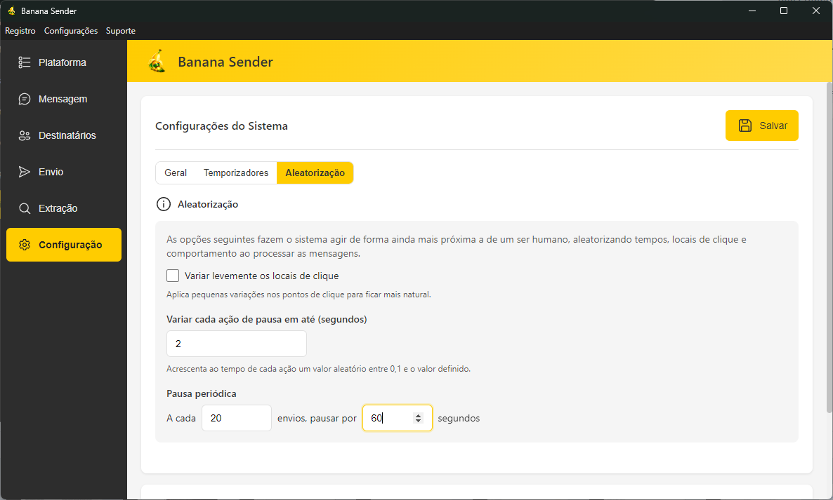 Tela 8 - Banana Sender